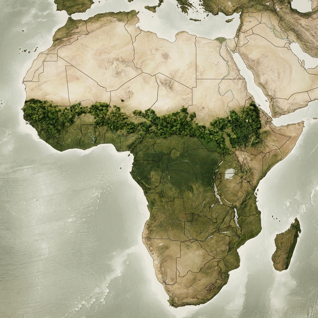 Africa Great Green Wall Map Illustration