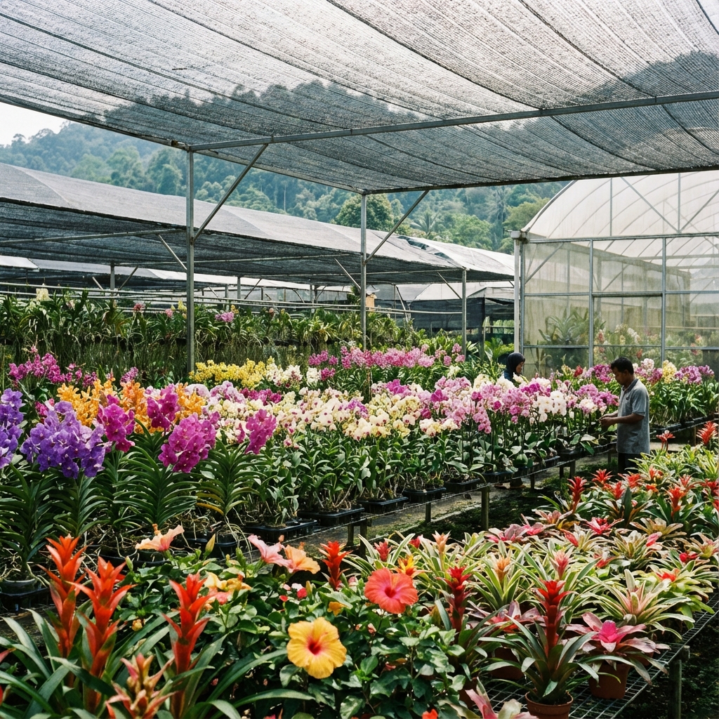 Flowering plants nursery collage