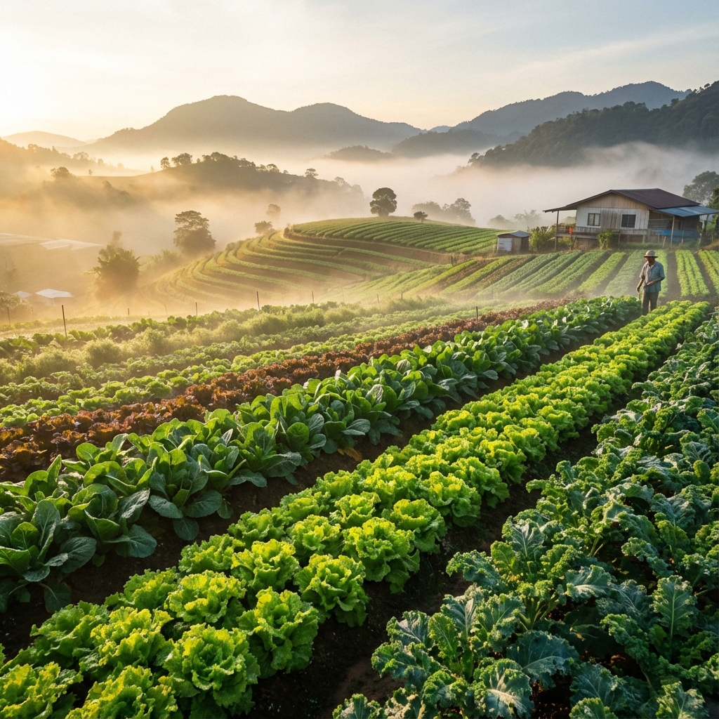 Leafy green harvest collage