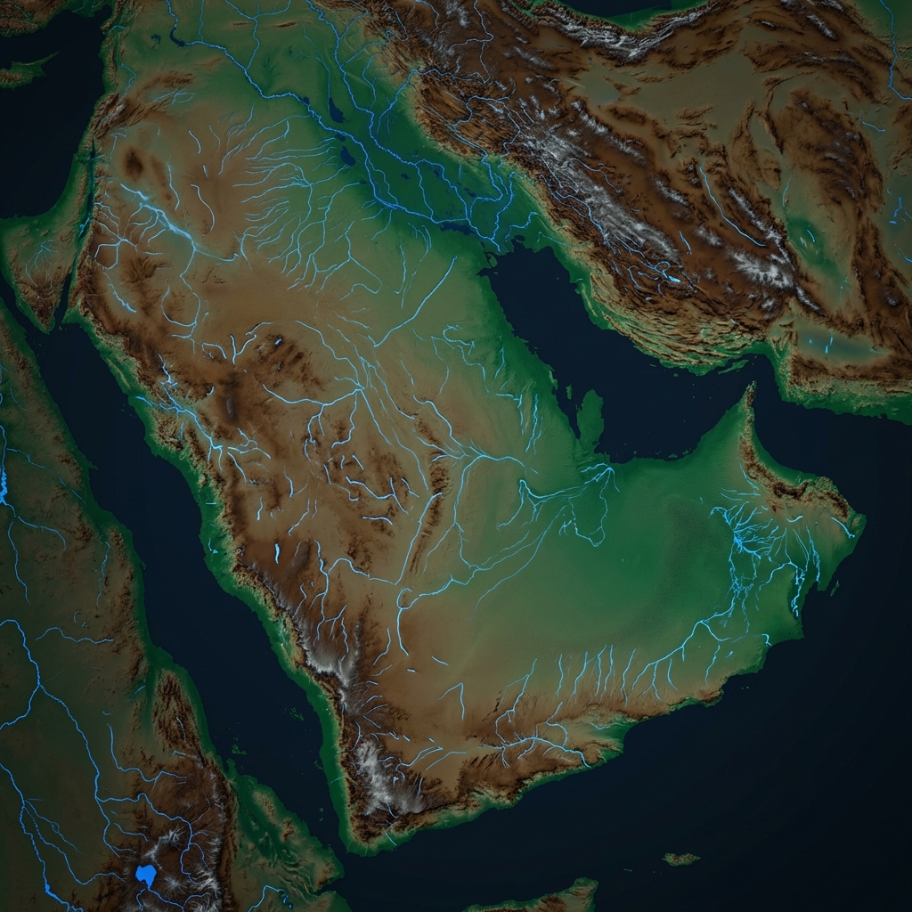 Modelled rivers map of Saudi Arabia